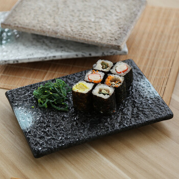 日式陶瓷寿司盘子创意长方形平盘平板蛋糕盘特色碟子个性复古西餐具石纹平板 墨韵 图片价格品牌报价 京东
