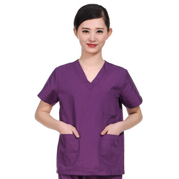 纯棉洗手衣手术衣男女短袖分体套装手术室隔离衣医生护士服工作服 女