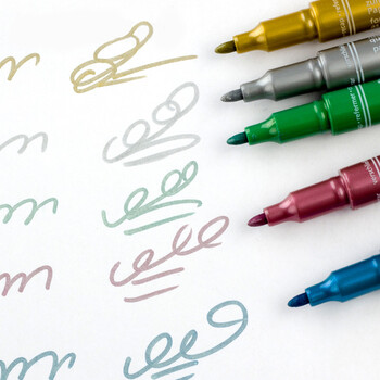 施德楼（STAEDTLER）金属色记号笔 1-2mm速干勾线马克笔 学生手账贺卡请帖签名笔开学必备用品5色套装8323-SBK5