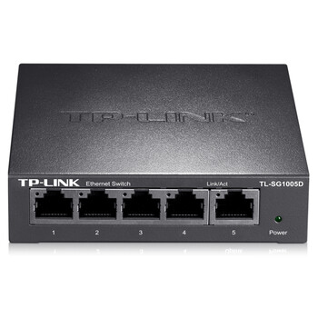 普联（TP-LINK）5口全千兆钢壳交换机 企业级交换器 4口监控网络网线分线器  金属机身 TL-SG1005D