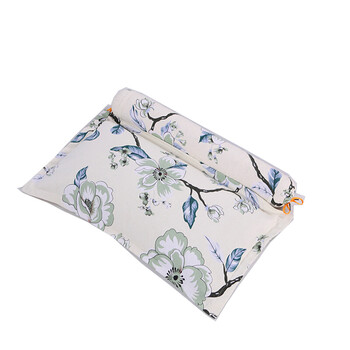 颈椎枕头黄豆枕头按摩护颈枕枕芯大号荞麦枕 荷花盛放直边款