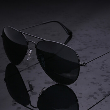 墨镜太阳镜男驾驶司机蛤蟆镜开车钓鱼太阳眼镜女 大号黑框墨黑色镜片