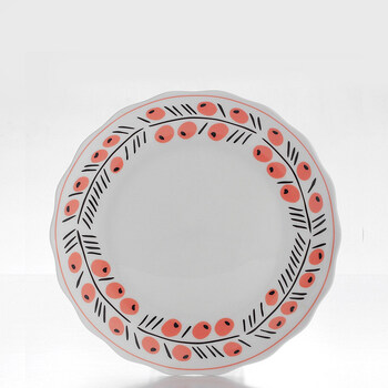盘子牛排盘平盘早餐盘陶瓷菜盘酒店餐具碟子糕点盘意面盘 8英寸花边圆