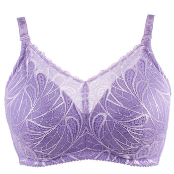 术后义乳文胸假胸假乳房全罩杯无钢圈胸罩自带定型模杯 紫色 75c