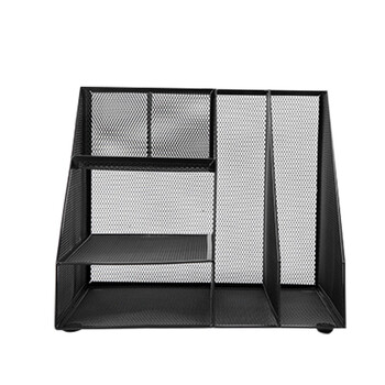 广博(GuangBo)金属网状多功能文件框/文件筐/带笔筒收纳架办公用品 黑 WZ9316 广博(GuangBo)金属网状多功能文件框/文件筐/带笔筒收纳架办公用品 黑 WZ9316