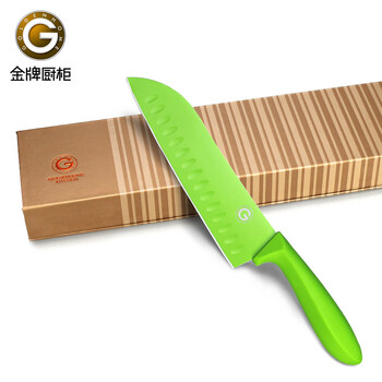 
                                        GOLDENHOME 炫彩四件套 不锈钢刀 厨房刀具 厨师刀 三德刀 多用刀 水果刀 莹绿                