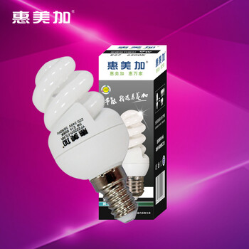 
                                        惠美加 小瓦数U型全螺旋5W9W节能灯泡E14螺口小口 三基色绿色节能光源 全螺旋5W E14白光                