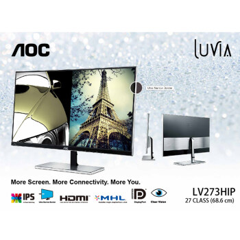 AOC 卢瓦尔系列 LV273HIP 27英寸窄边框IPS广视角不闪屏显示器(双HDMI+DP)
