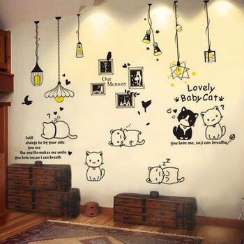 3d立体墙贴纸贴画卧室女孩房间装饰壁纸贴纸床头温馨墙壁自粘墙纸 1-3