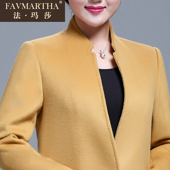 FAVMARTHA/法玛莎中长款羊绒大衣气质优雅女装22 驼色 L