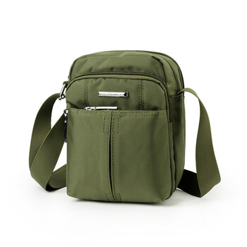 男包单肩帆布包运动休闲男士迷你小包包尼龙牛津布防水斜挎包 军绿色