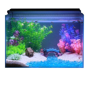 鱼缸水族箱造景装饰套餐 懒人造景底砂小桥仿真水草水晶砂玻璃砂石子