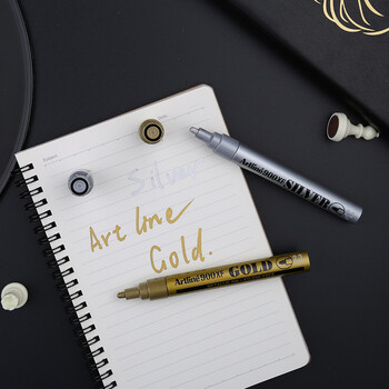 旗牌(Shachihata)Artline 金银速干防水不褪色碑文补漆笔 签字笔 记号笔 涂鸦笔油漆笔圆头2.3mm银EK-900 旗牌(Shachihata)Artline 金银速干防水不褪色碑文补漆笔 签字笔 记号笔 涂鸦笔油漆笔圆头2.3mm银EK-900