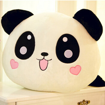 someity 趴趴熊猫毛绒玩具 可爱卡通公仔 生日礼物女七夕礼物 桃心眼
