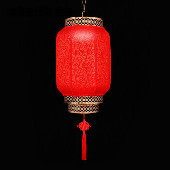 冬瓜羊皮灯笼户外防水广告定制印字中式仿古阳台喜庆结婚大红灯笼 (长