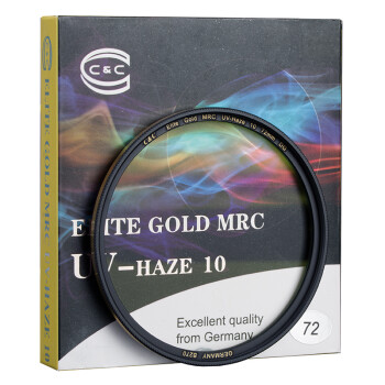 C&C Cuv镜72mm UV滤镜 金环铜圈 超薄多层雾霾UV保护镜 ELITE GOLD MRC UV-HAZE 10