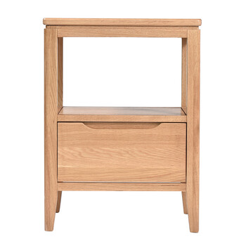 全实木床头柜橡木胡桃色床头柜边柜日式简约床边柜 原木色450*410*550