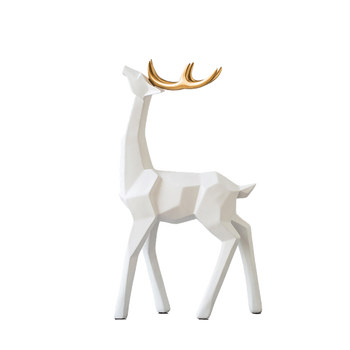 北欧装饰摆件 现代创意几何麋鹿摆件 客厅玄关电视柜摆件家居饰品 大