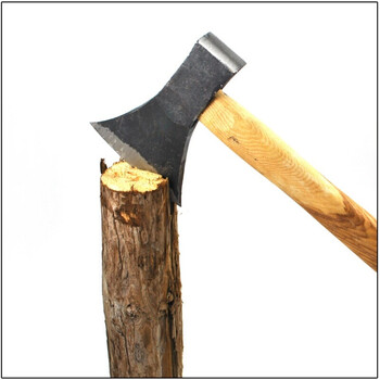 经典优级手工锻打全钢贴钢斧口斧子木匠单边刃木工斧头 纤维斧黑