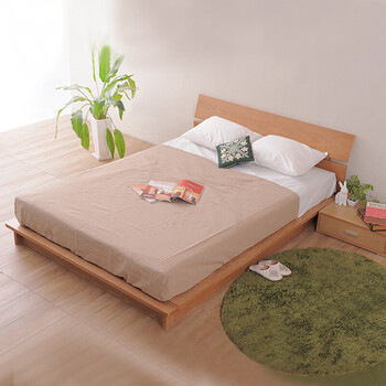 日式榻榻米床双人床板式落地单人床榻榻米卧室矮床环保低箱床 柚色