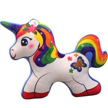 可爱网红独角兽公仔玩偶毛绒玩具彩虹马送女生布娃娃生日礼物 白色