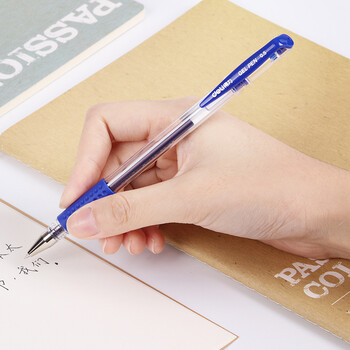 得力（deli）经典办公拔帽中性笔水笔 0.5mm子弹头签字笔 9黑2红1蓝 办公用品33518