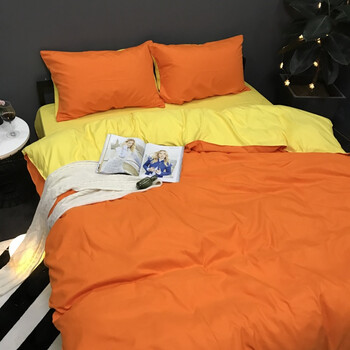 8双人150*200*230被套学生床上用品 靓橙黄 1.0m(儿童床适用)