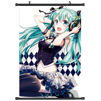 初音未来超大动漫海报挂画壁miku周边来图定制二次元歌姬卷轴 f款 白