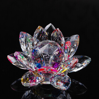 水晶莲花手机珠宝眼镜柜台装饰汽车用品车内摆件生日礼物 80mm莲花