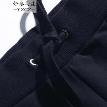 妍姿初庄 棒球服 卫衣外套 女时尚套装2015新款秋装高端卫衣套装休闲运动套装运动服两件套 黑色 XXL