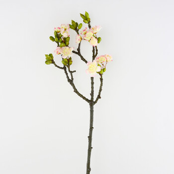 仿真枝梅花树枝四叉带绿叶婚庆装饰假花绢花落地高枝 粉色樱花