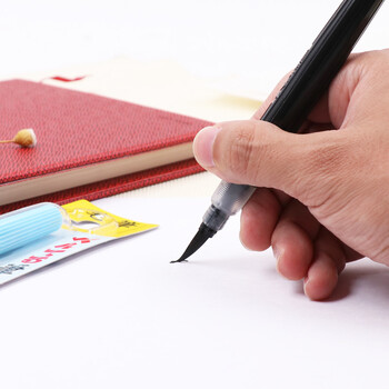 派通（Pentel）科学毛笔 小楷书法软毛笔练字书写 可换芯毛笔 XFL2F 黑色