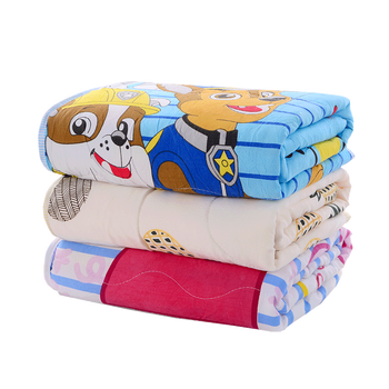 午睡卡通棉儿童小猪佩奇空调被婴儿被子夏季薄款 佩奇一家粉 升级版