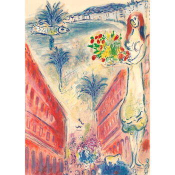 夏加尔生日油画现实主义客厅装饰画抽象画卧室挂画餐厅壁画无框画 e