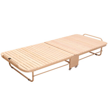 新款实木床折叠床带滚轮多用简易床午休床陪护床办公室单人床 65宽四