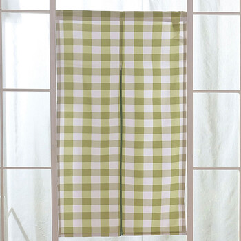 
                                        小日子（LittleDay） 小日子布艺门帘挂帘 棉麻门帘 隔断帘 日式zakka风水帘 绿色半分穿杆式                