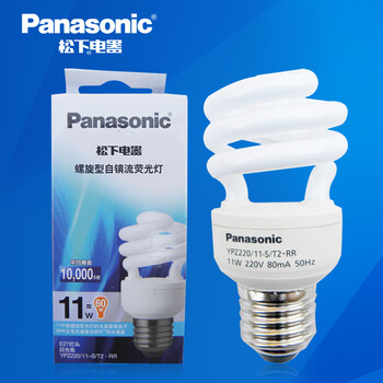 松下（Panasonic）11ST螺旋型节能灯11W E27灯头 冷光/日光色