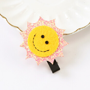 彩色可爱公主卡通头饰彩虹鸭嘴夹月亮笑脸儿童发夹发卡配饰品 太阳