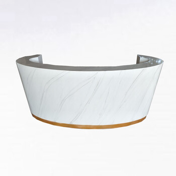 前台接待台时尚台收银台迎宾台弧形美容院吧台 烤漆大理石280*68*100