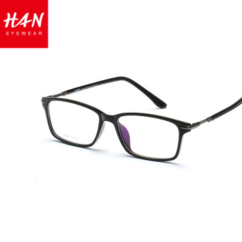 #原创新人# 便宜就是王道：网上配镜体验—— HAN 汉代 近视眼镜框架 4801 经典亮黑