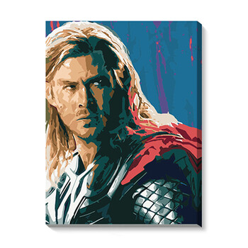 油画人物动漫手绘填色油彩装饰画蜘蛛侠钢铁侠复仇者联盟3 gx8738雷神