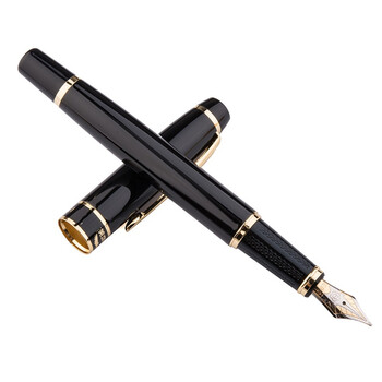 英雄（HERO）【热门商品】钢笔  1501黑色雅悦明尖铱金钢笔签字笔时尚办公学生墨水礼盒套装 F尖