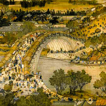 皇室蒙娜丽莎印花新款十字绣【清明上河图】全图全景6米6m客厅风景画系列大画 皇室W300古董布 长6.0米*宽0.65米