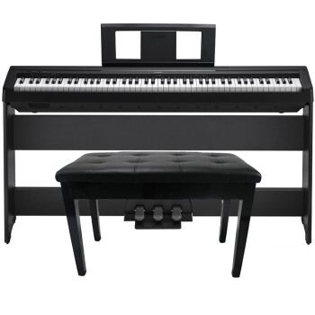 雅马哈（YAMAHA） 电钢琴P48B 88键数码钢琴 全套(主机+木架+三踏板)+双人琴凳等大礼包