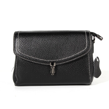 包包 新品2018女士单肩包休闲女包头层牛皮女斜挎包时尚皮包直批 黑色