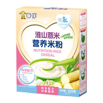 每伴儿童米粉婴幼儿营养辅食营养淮山薏米（6个月-36个月宝宝适用）225g/盒