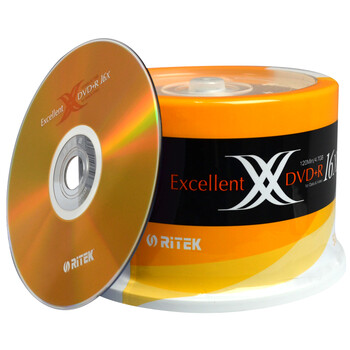 铼德(RITEK) 台产X系列 DVD+R 16速4.7G 空白光盘/光碟/刻录盘 桶装50片