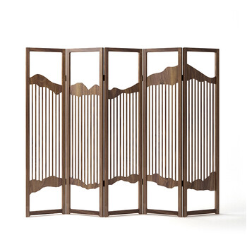 屏风新中式实木隔断客厅移动折屏中式隔断办公室简约现代折叠日式