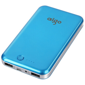 爱国者（aigo）10000毫安聚合物移动电源E100充电宝 蓝