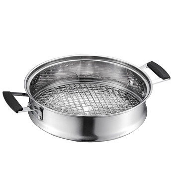 ASD爱仕达不锈钢三层复底不串味大蒸锅 电磁炉通用烹饪锅具QS1528 28cm